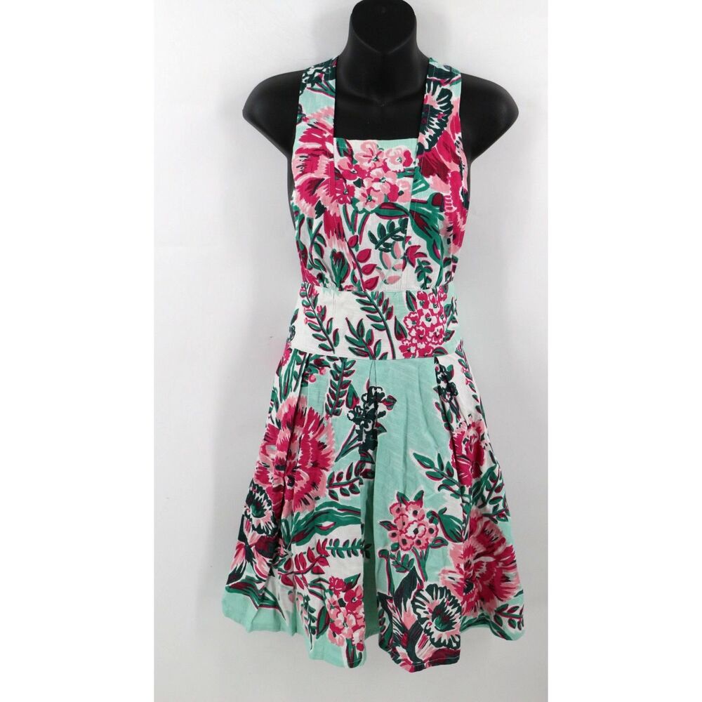 Urban Outfitters/Free People Floral Cotton Apron Pink Green